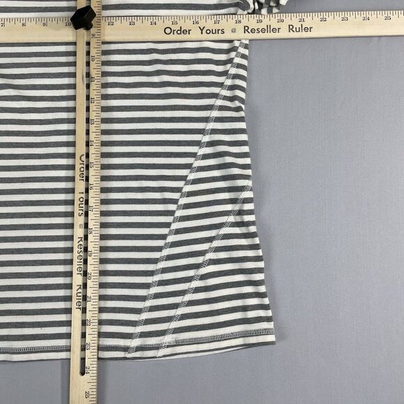 T by TALBOTS Long Sleeve Tee Women's LP Cream & Grey Stripe Basic Preppy Classic - Picture 9 of 16